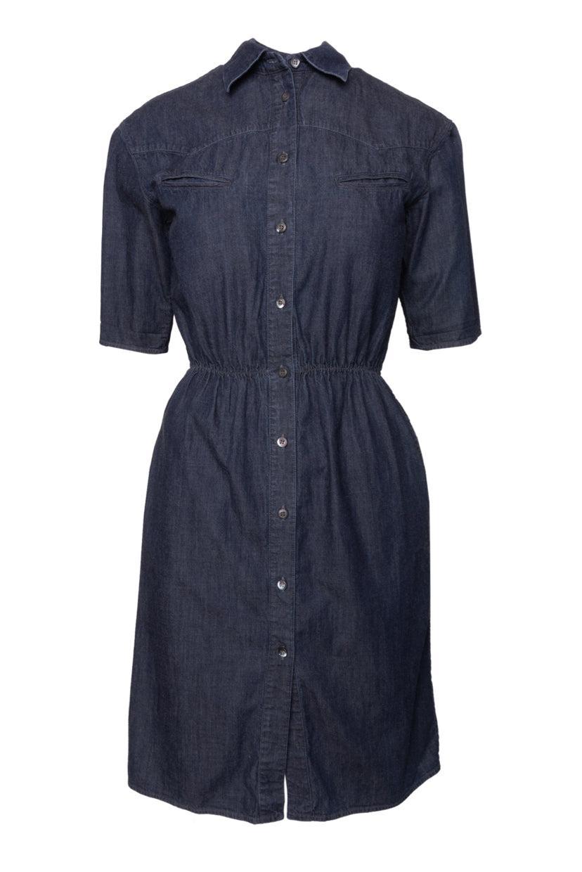 Prada Size 38 2011 Button Front Denim Mini Dress