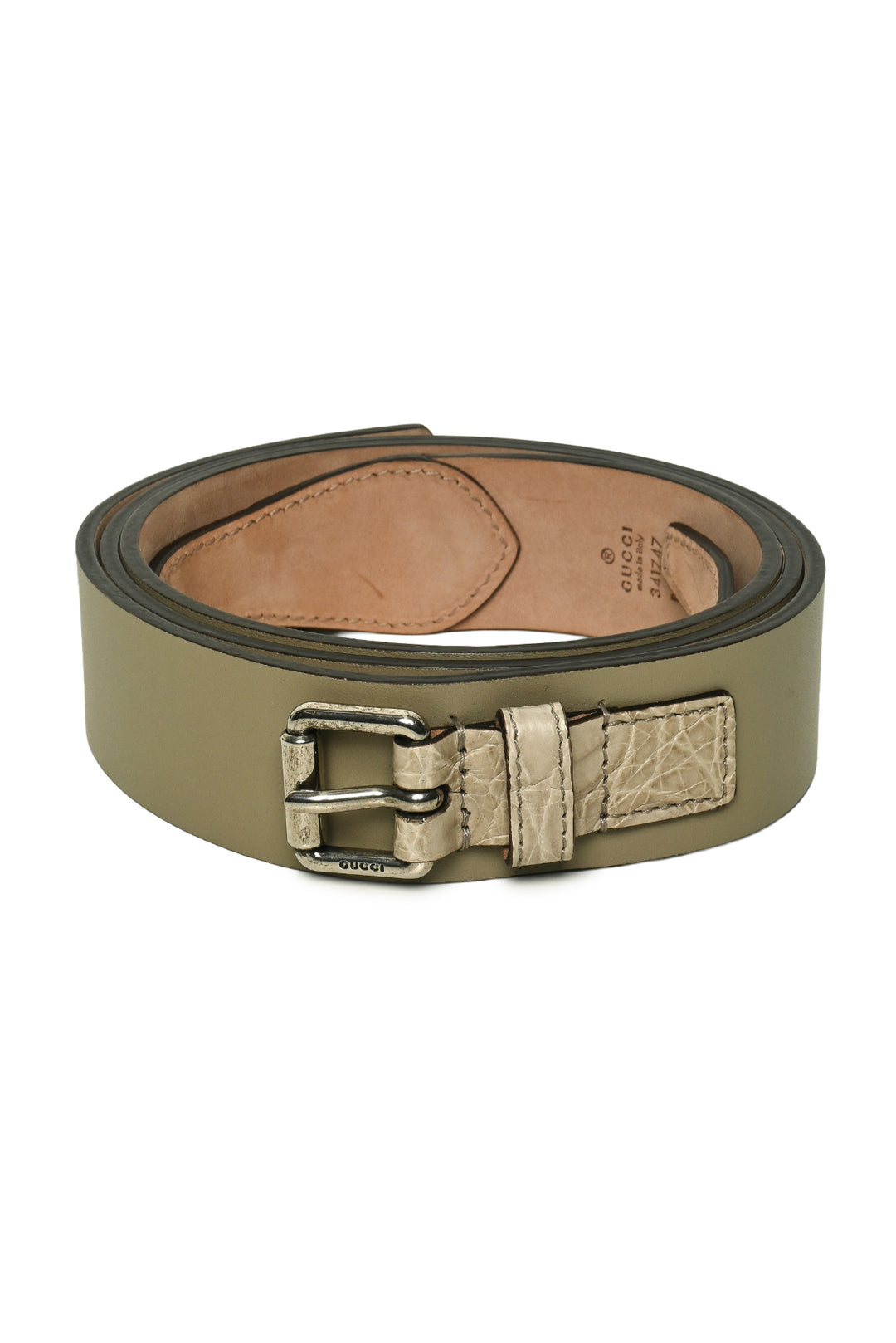 Gucci Size 42 Croc Detail Belt