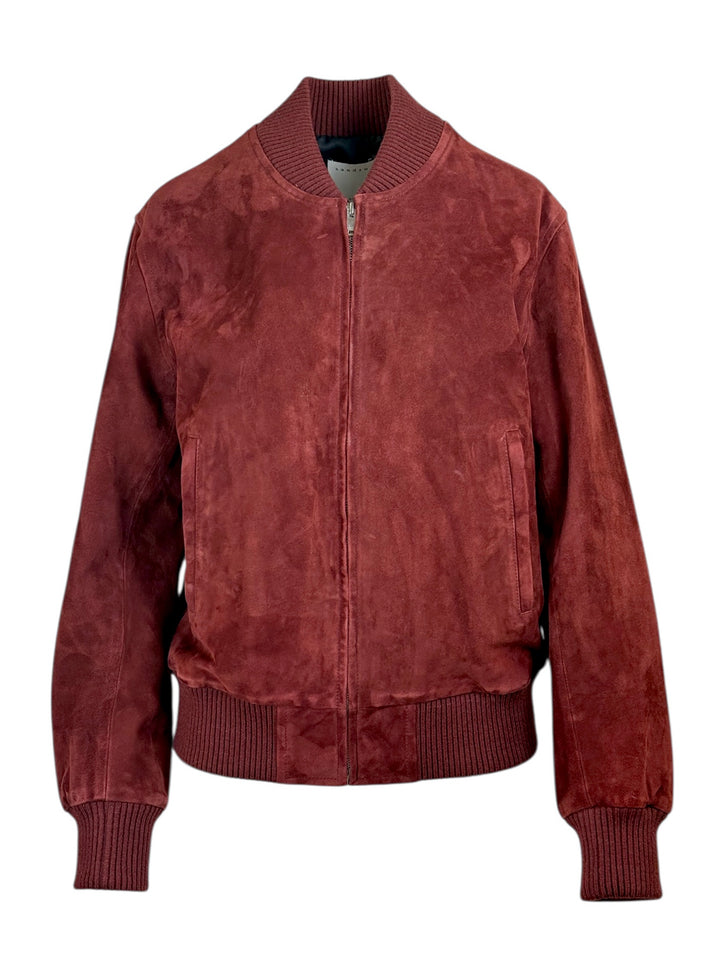 Sandro Size M Men's Goat Suede Bomber Jacket
