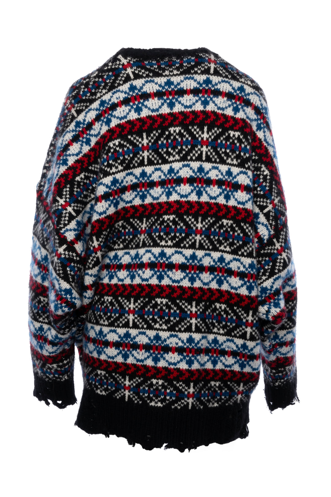 R13 Size M Oversized Distressed Fair Isle Sweater