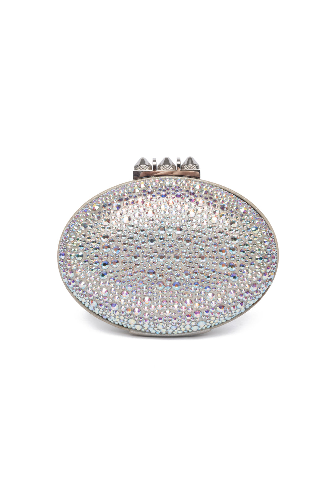 Christian Louboutin Nubuck Crystal Mina Oval Box Clutch