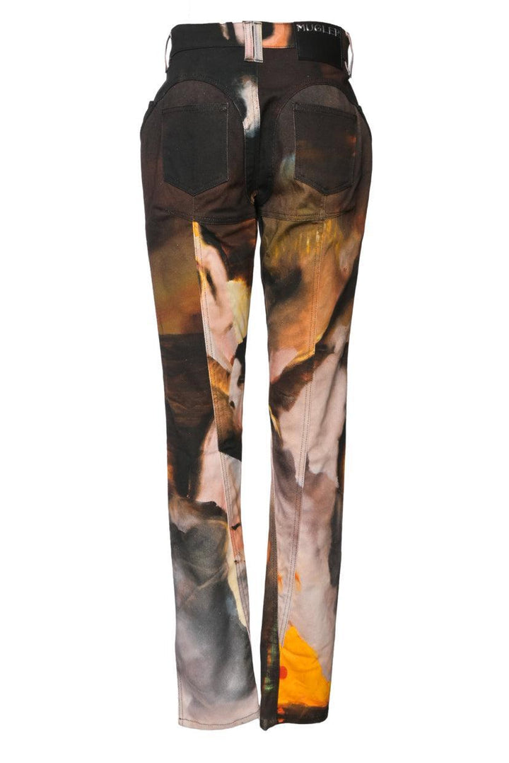 Mugler x Ambera Wellmann Size 30 Sunset Printed Skinny Jeans