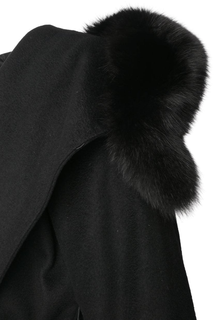 Max Mara Studio Size 36 Virgin Wool Fur Trim Coat