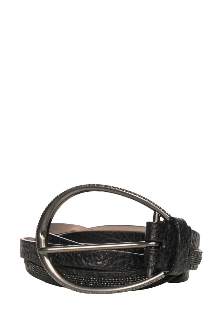 Brunello Cucinelli Size M Monili Trim Braided Leather Belt