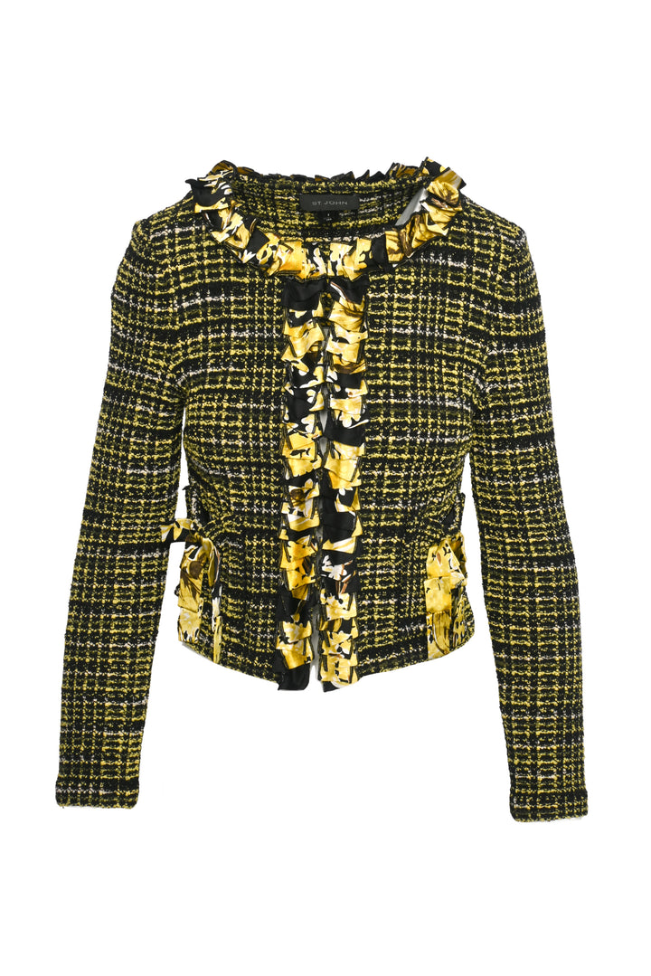 St. John Size 2 Tweed Jacket & Pencil Skirt Set