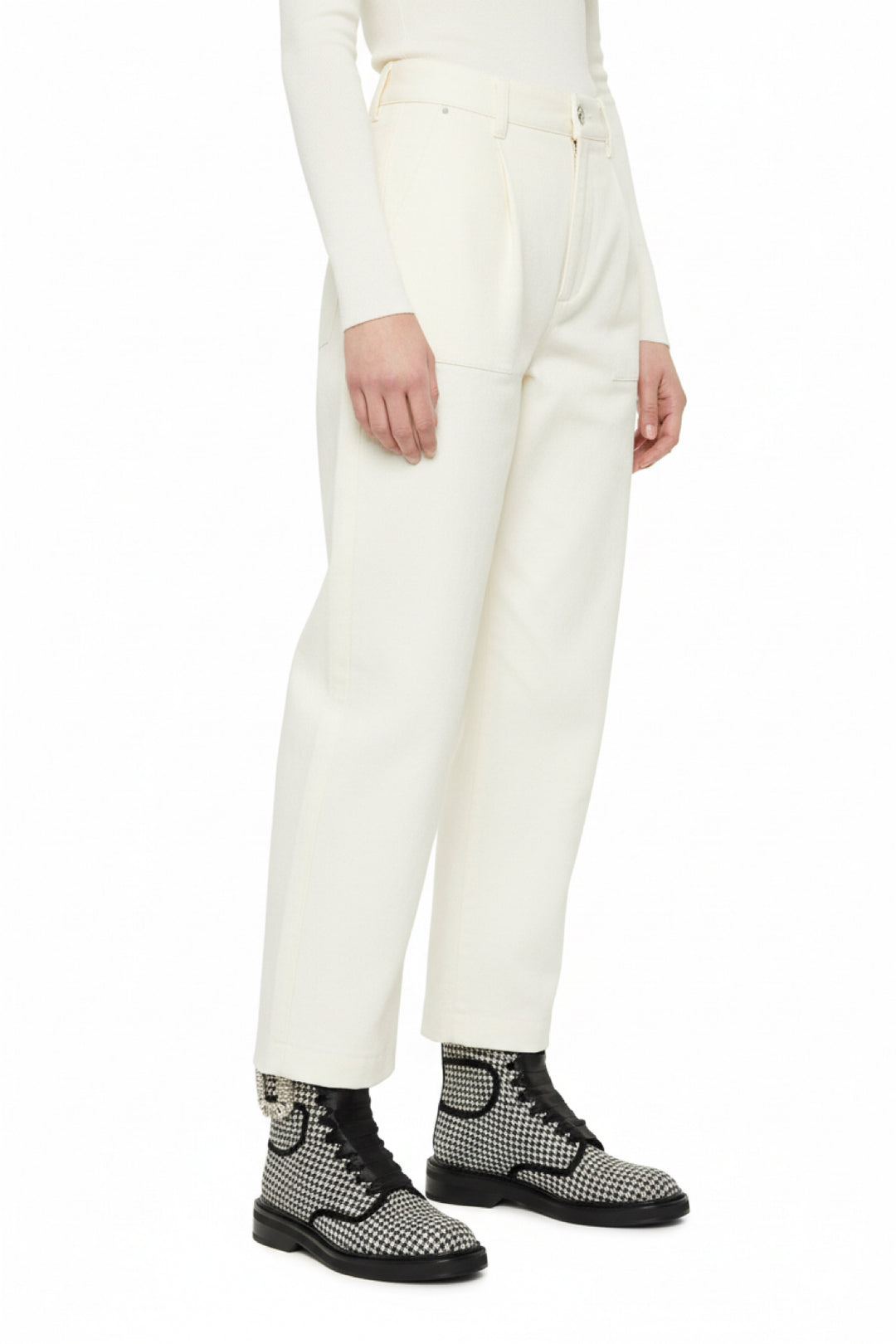 Roger Vivier Size 35 Viv Ranger Houndstooth Ankle Boots