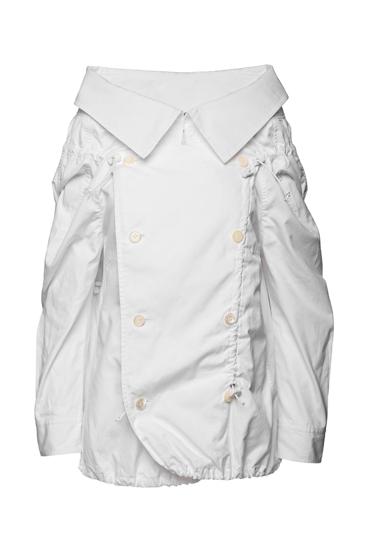 Junya Watanabe Size M Double Breasted Ruched Wide Collar Jacket