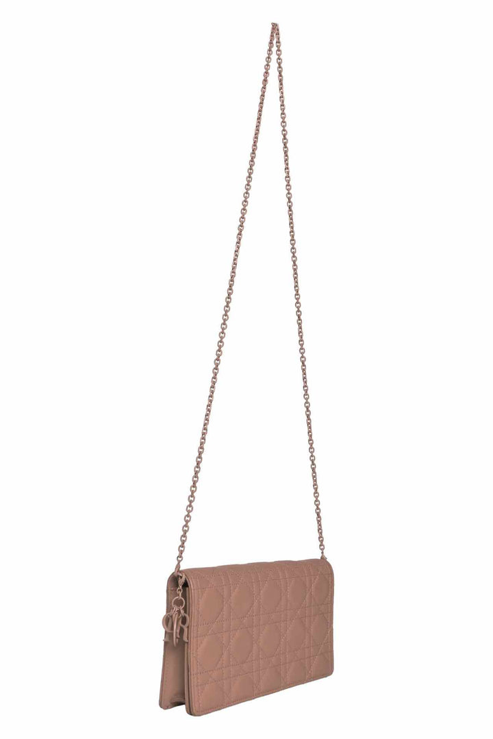 Dior 2021 Ultra Matte Cannage Lady Dior Wallet on Chain