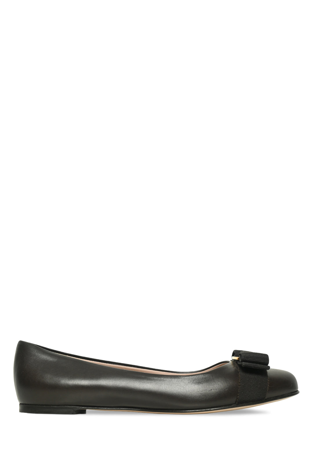 Salvatore Ferragamo Size 6.5 Nappa Leather Bow Varina Ballet Flats