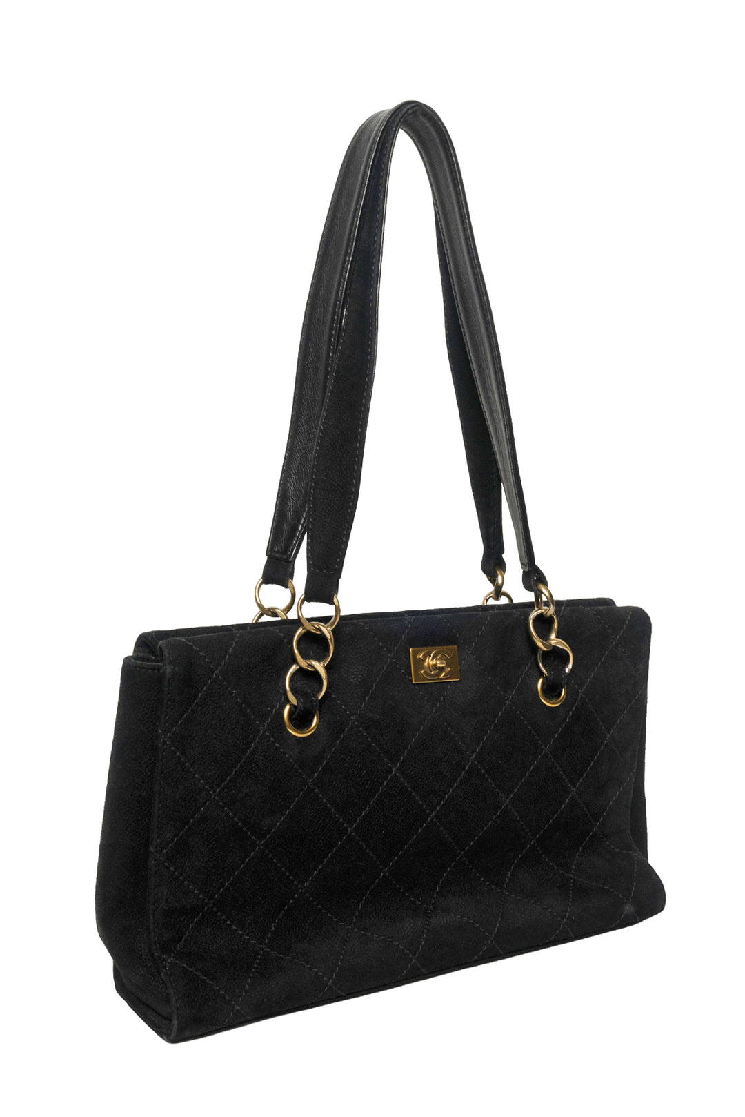 Chanel 2003 Quilted Nubuck Leather Wild Stitch Shopping Tote
