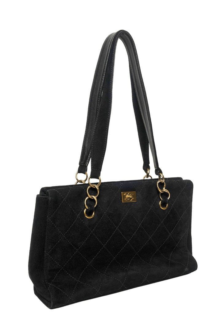Chanel 2003 Quilted Nubuck Leather Wild Stitch Shopping Tote