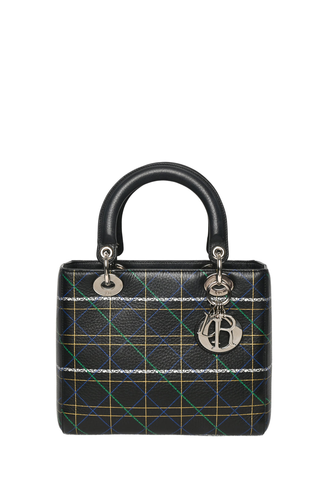 Dior 2015 Multicolour Cannage Print Calfskin Leather Medium Lady Dior Purse