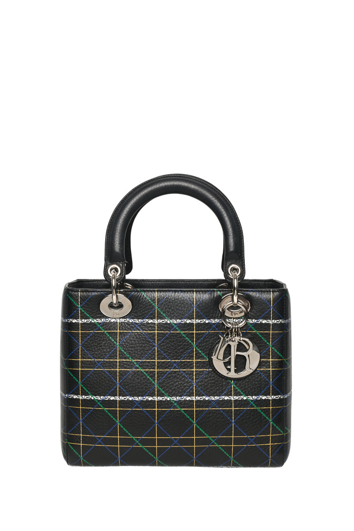 Dior 2015 Multicolour Cannage Print Calfskin Leather Medium Lady Dior Purse