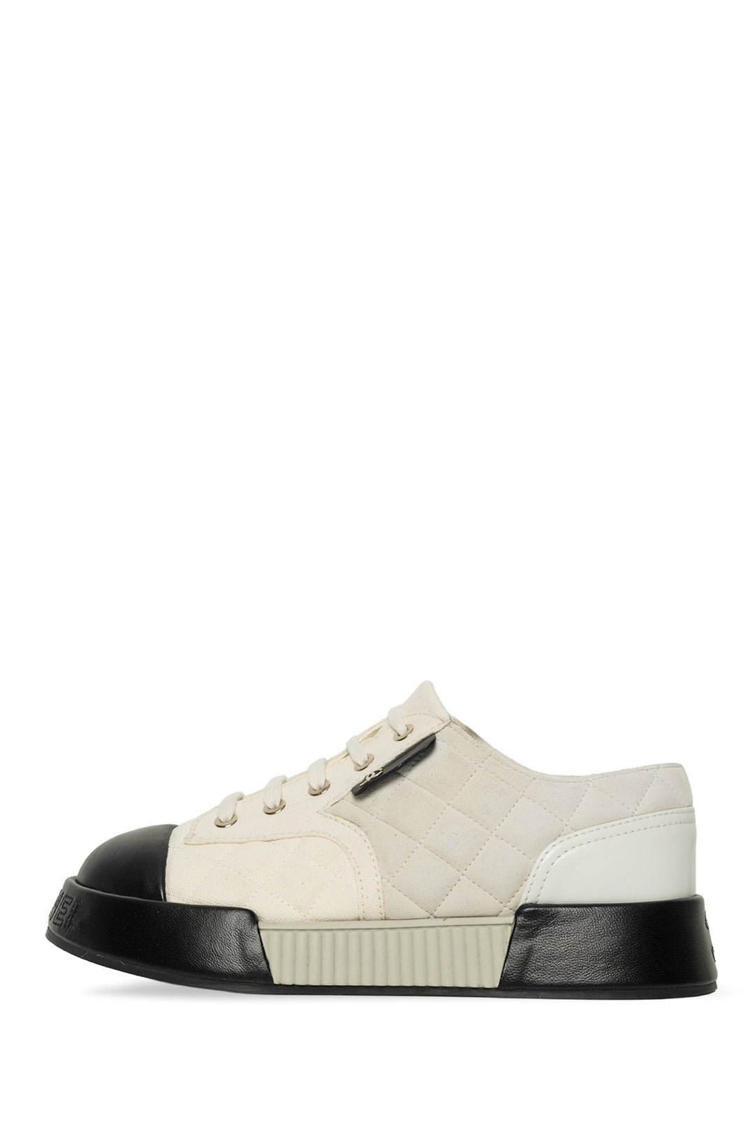 Chanel Size 36 Suede & Canvas Quilted Platform Sneaker