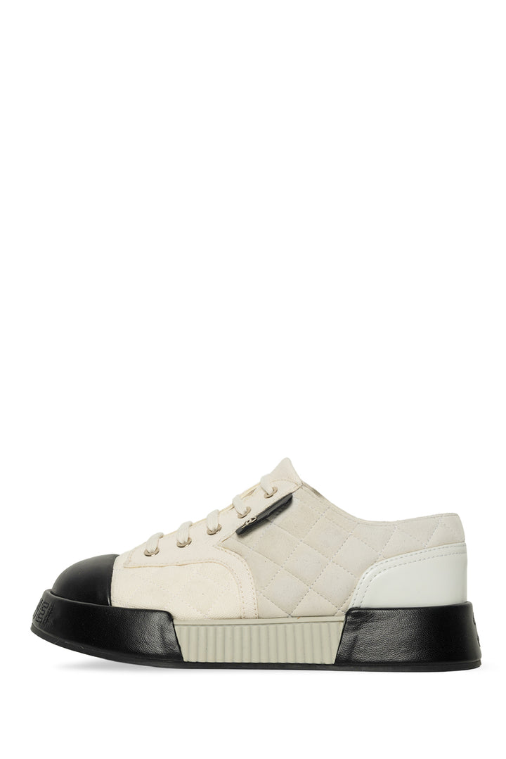 Chanel Size 36 Suede & Canvas Quilted Platform Sneaker