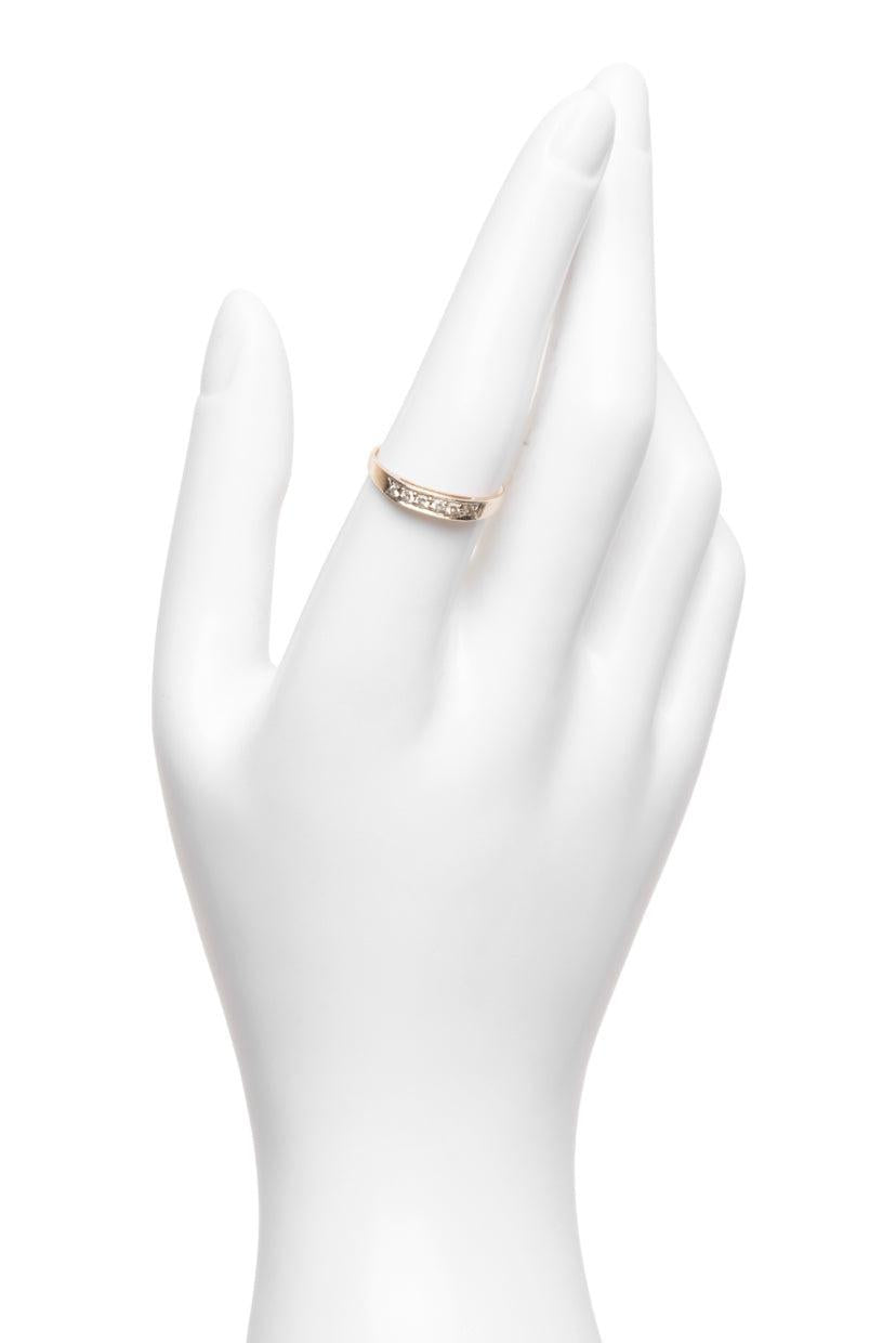 Size 7 14K White & Yellow Gold Plateau Diamond Ring