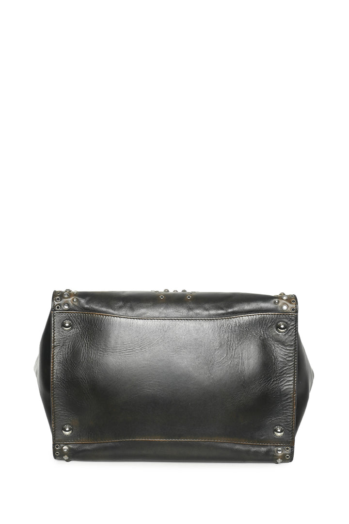 Prada Vitello Vintage Grommet Crystal Twin Tote