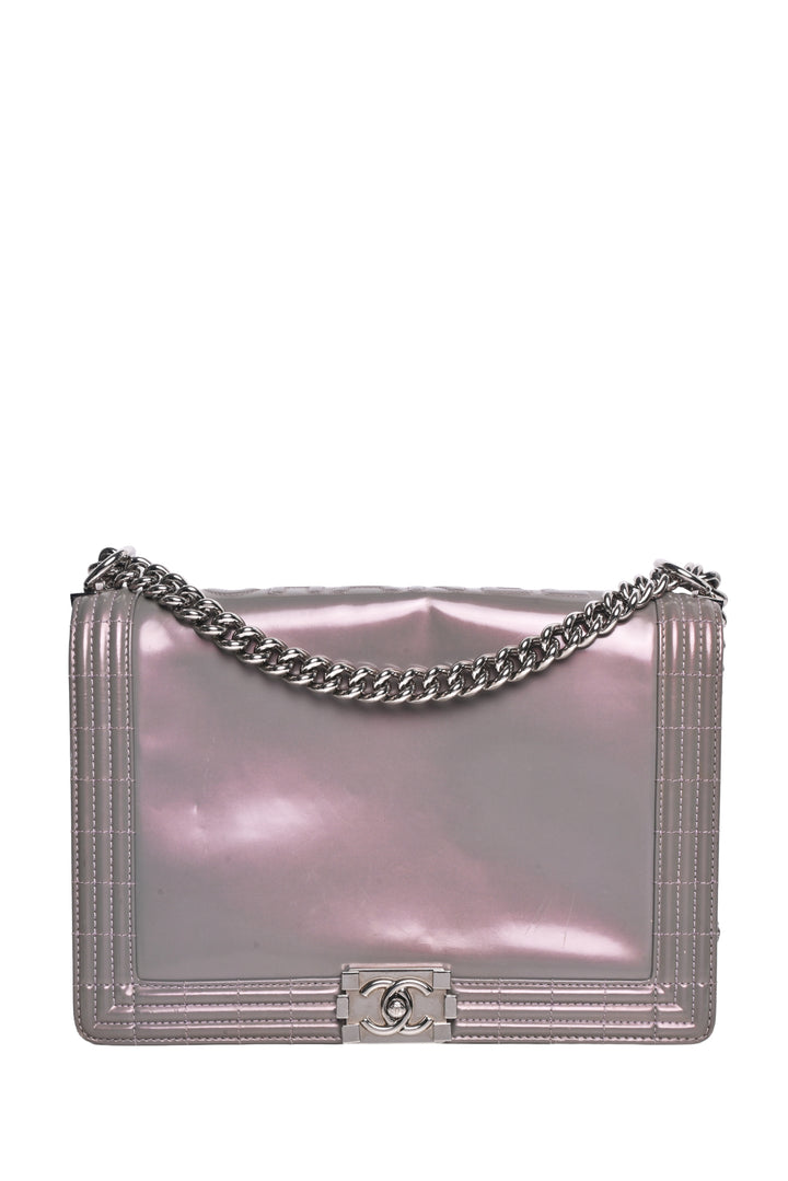 Chanel 2012 Large Iridescent Reverso Boy Shoulder Bag