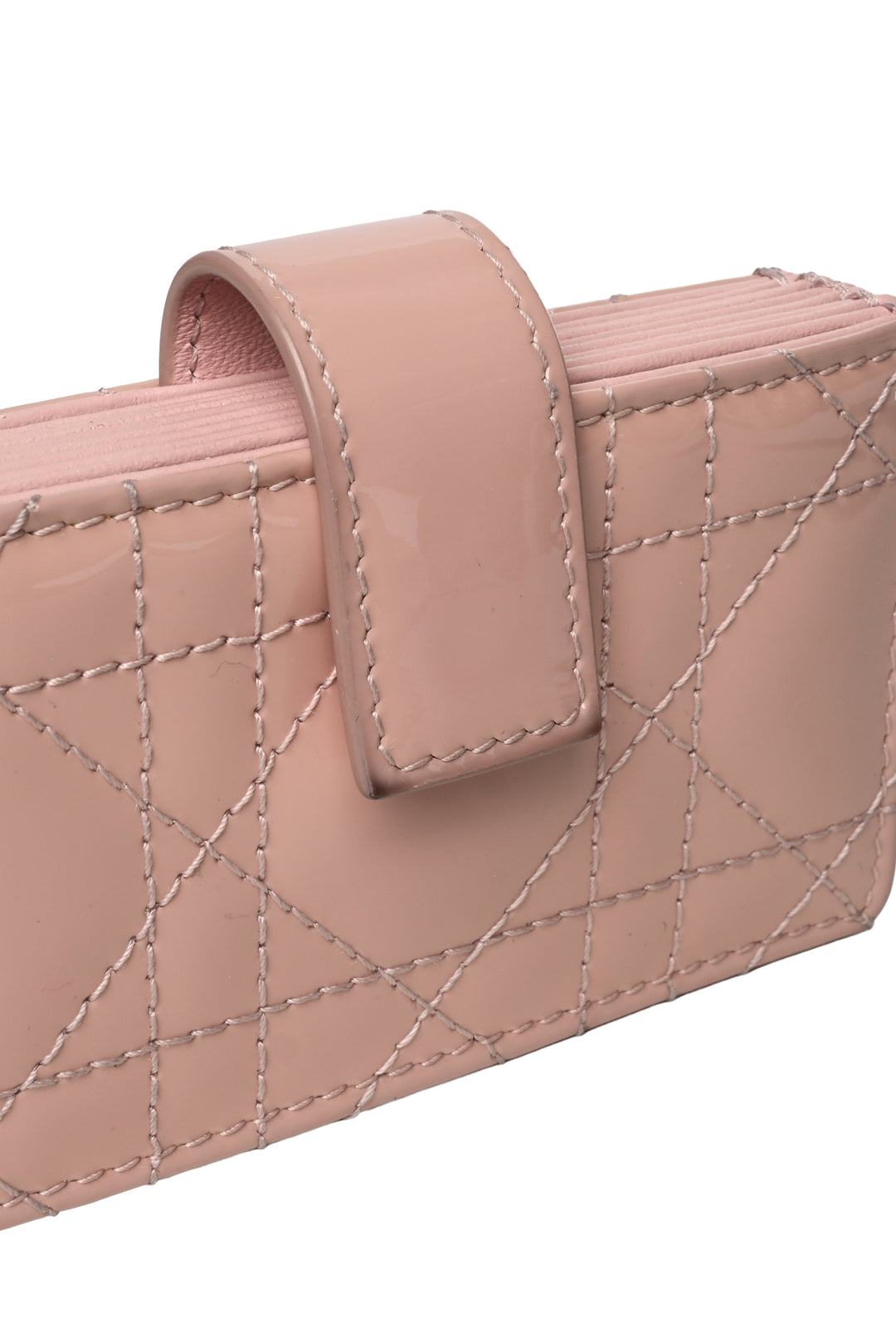 Dior 2019 Patent Cannage Lady Dior Jasmine Card Holder