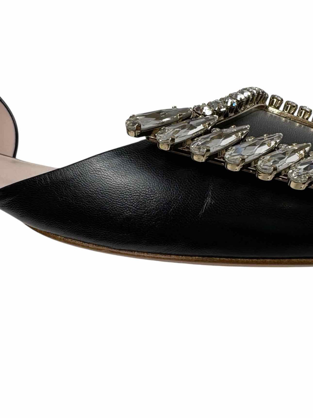 Roger Vivier Crystal Embellished D'Orsay Size 40 Flats