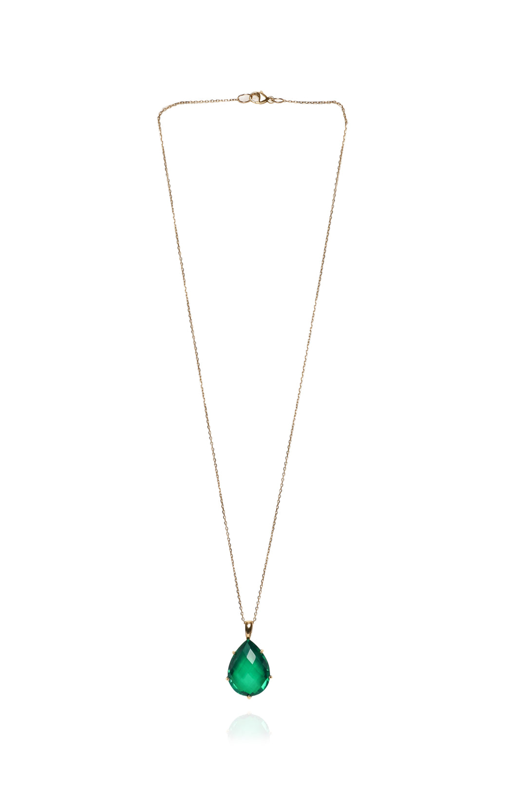 Anzie 14K Yellow Gold Green Quartz Pendant Necklace