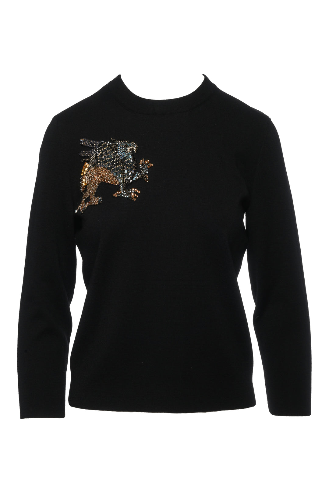 Alexander Mcqueen Size S Mythical Creature Rhinestone Embellished Sweater