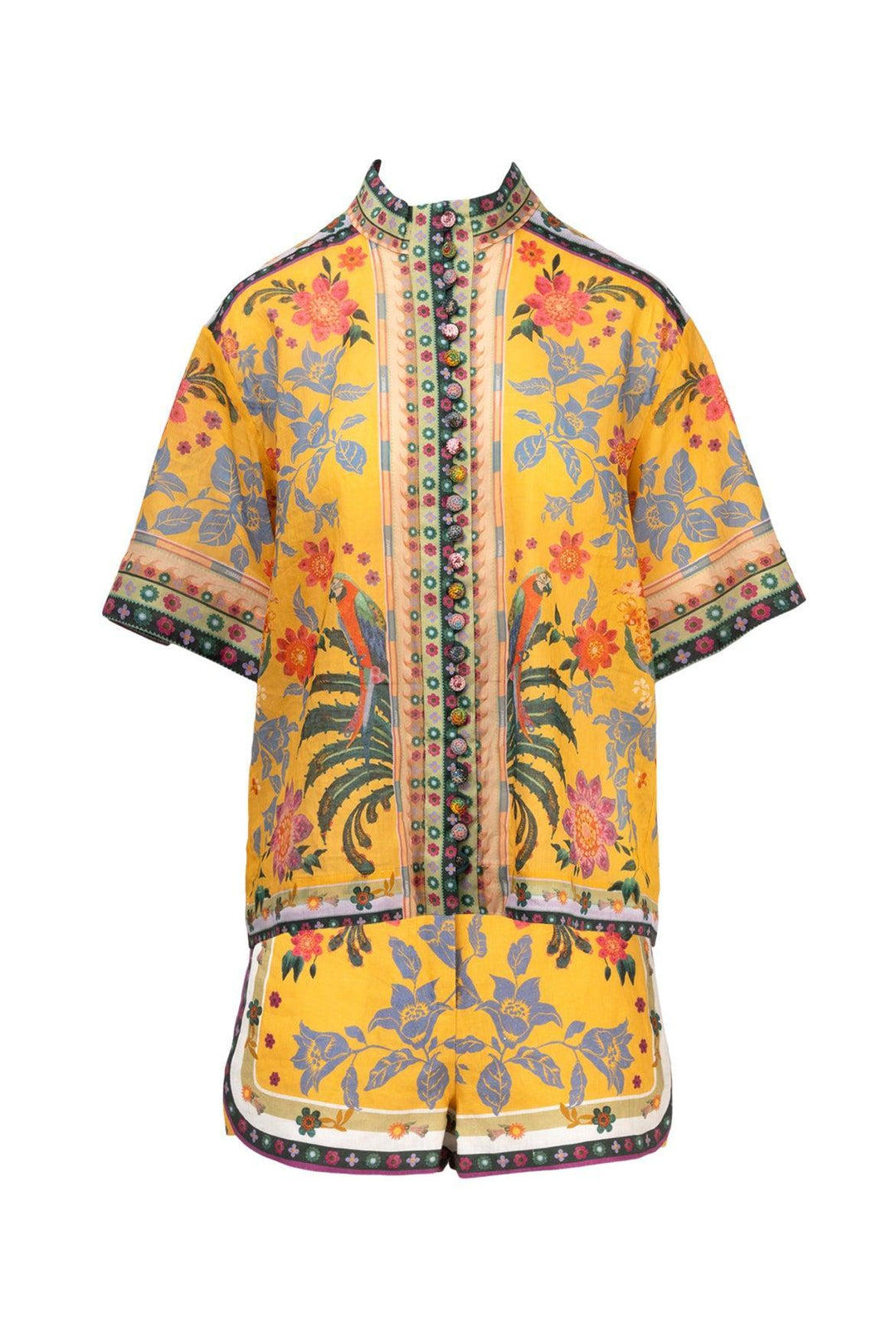 Zimmermann Size 0/1 Ginger Relaxed Shirt & Mini Short Set