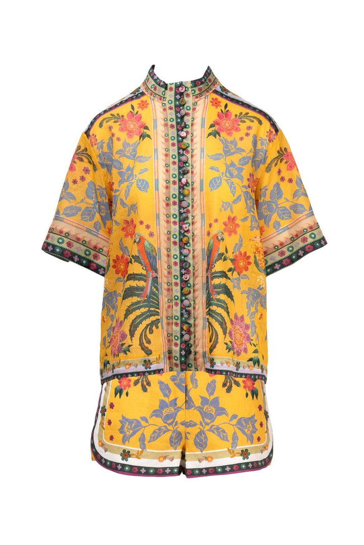 Zimmermann Size 0/1 Ginger Relaxed Shirt & Mini Short Set