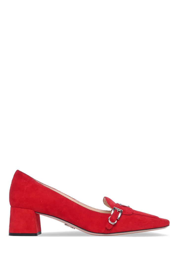 Prada Size 35 Logo Suede Pumps