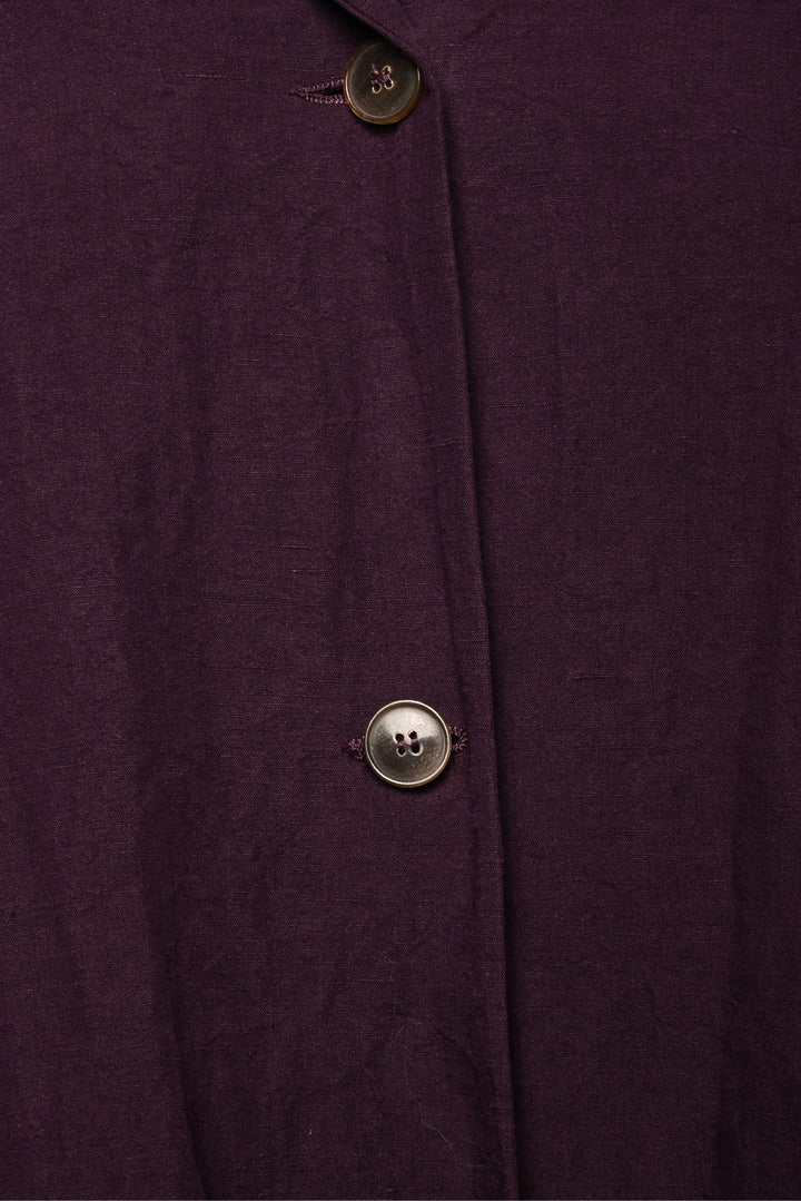 apuntob Size L Linen & Cotton Button-Up Midi Coat