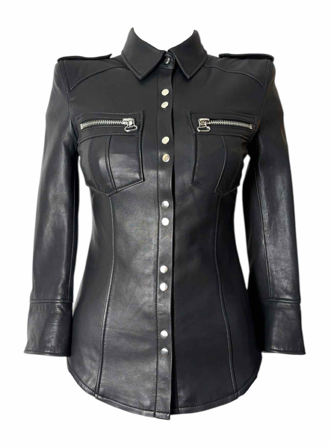 Balmain Leather Patch Pocket Size 36 Tops