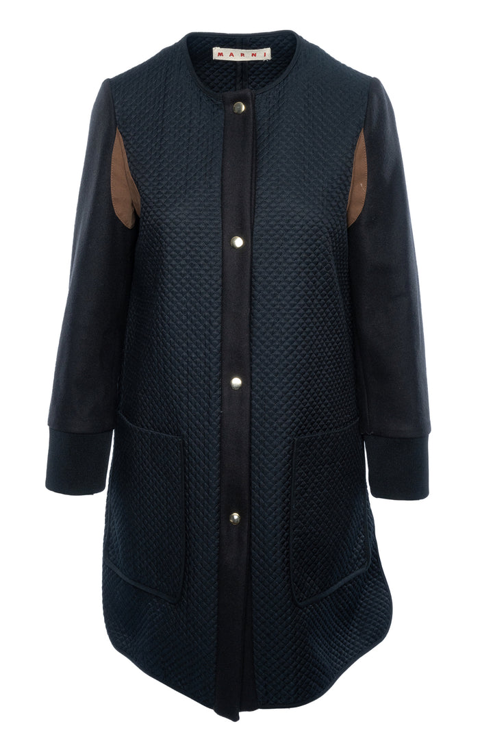 Marni Size 40 Quilted Knee Length Coat