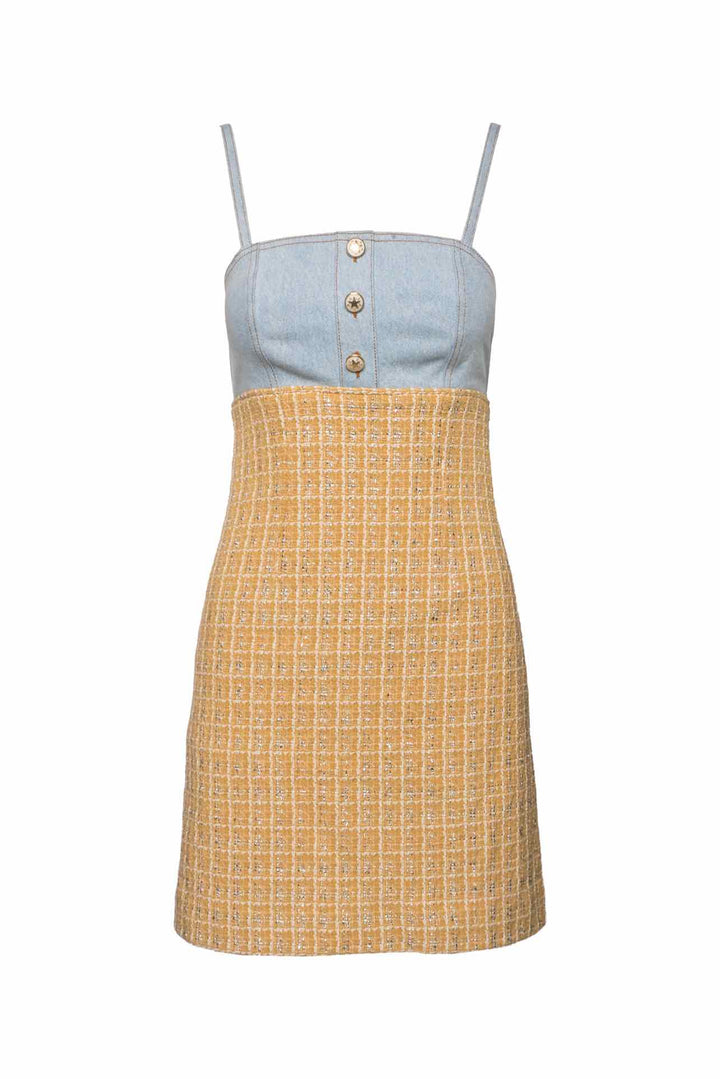 Sandro Size 36 Denim & Tweed Mini Dress