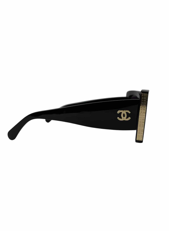 Chanel Black Rectangle Sunglasses Eyewear
