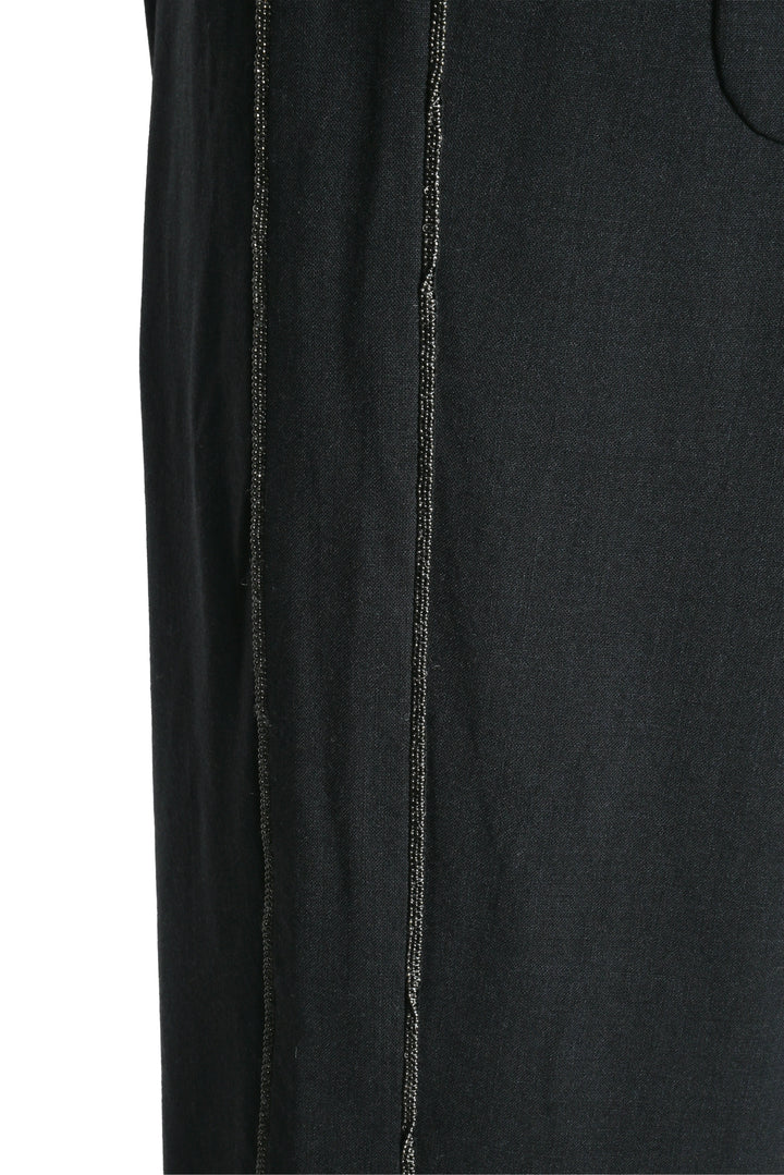 Brunello Cucinelli Size 10 Monili Trim Wool Pants