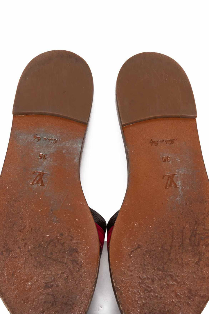 Louis Vuitton Size 35 2018 Patent Monogram Lock It Flat Mule