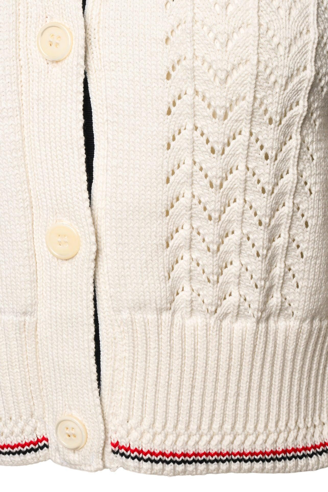Thom Browne Size 2 Collared Cotton Knit Cardigan