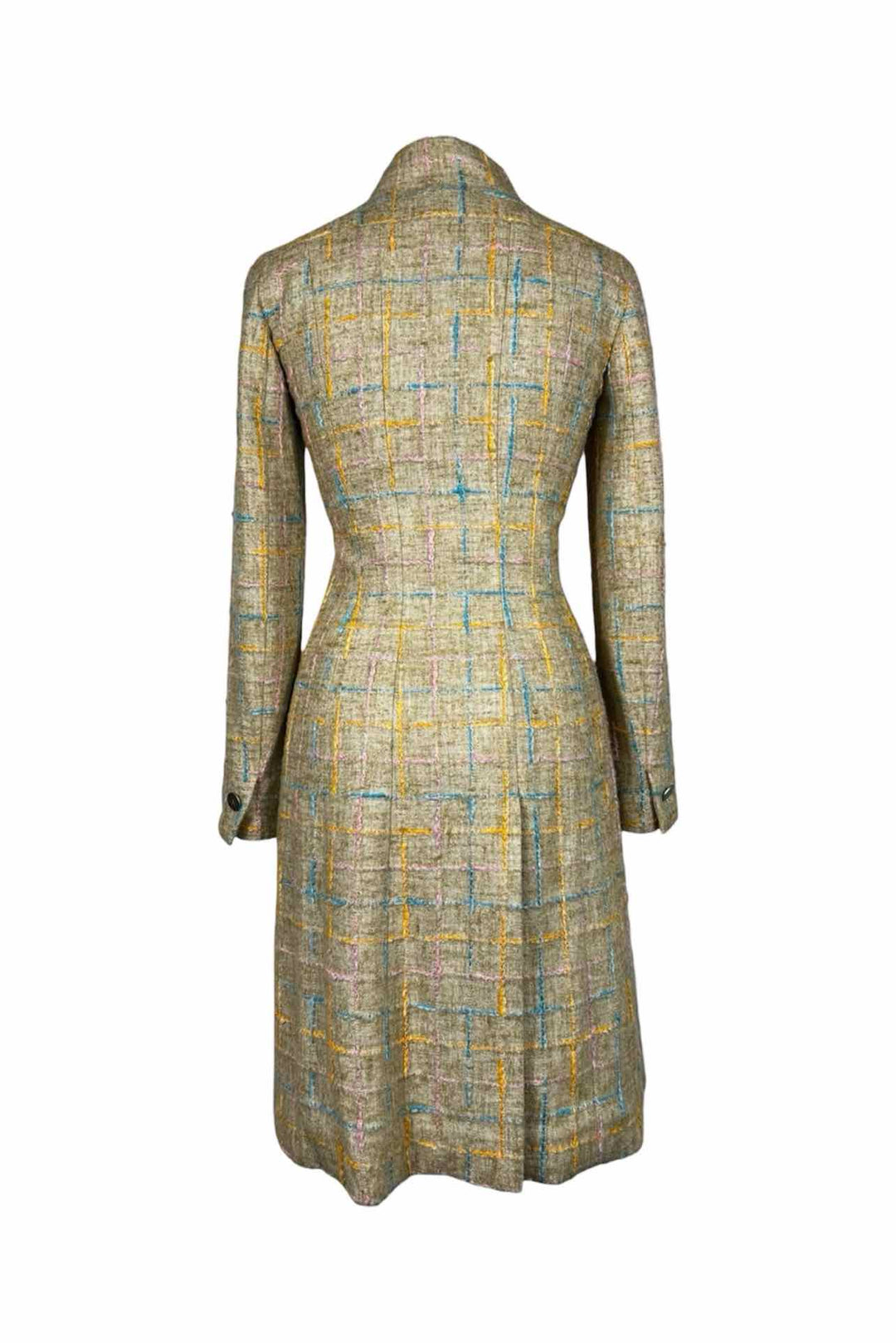 Chanel Size 34 Tweed Long Zip Coat