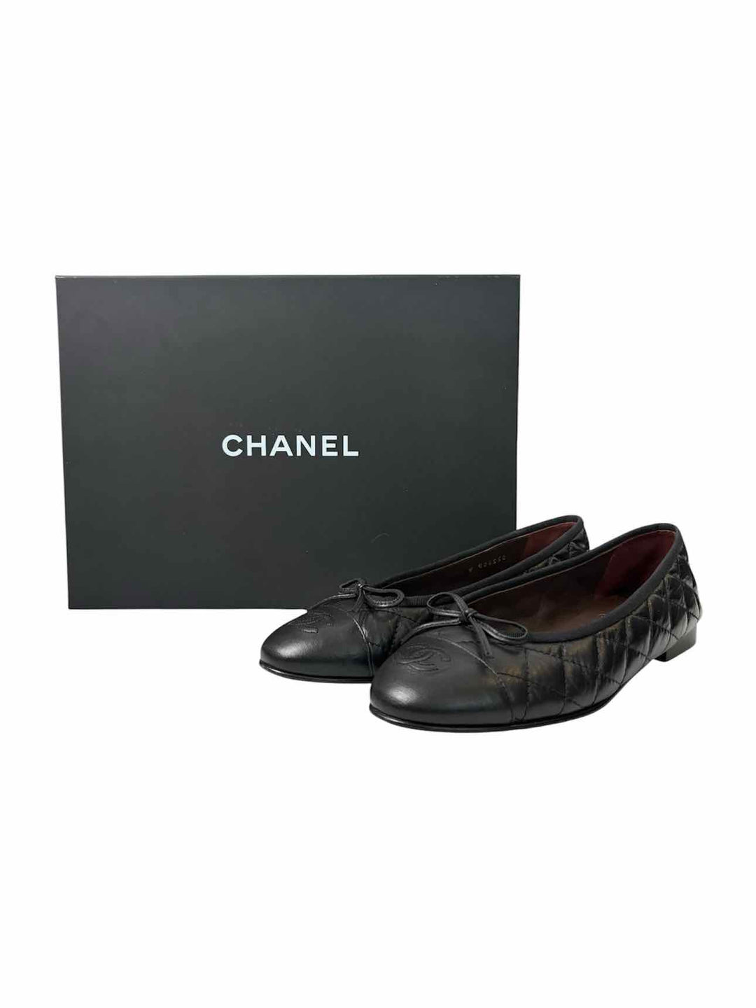 Chanel Size 38.5 Suede/Grosgain Ballet Flats