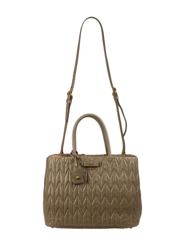 Miu Miu Metalasse Leather Convertible Tote