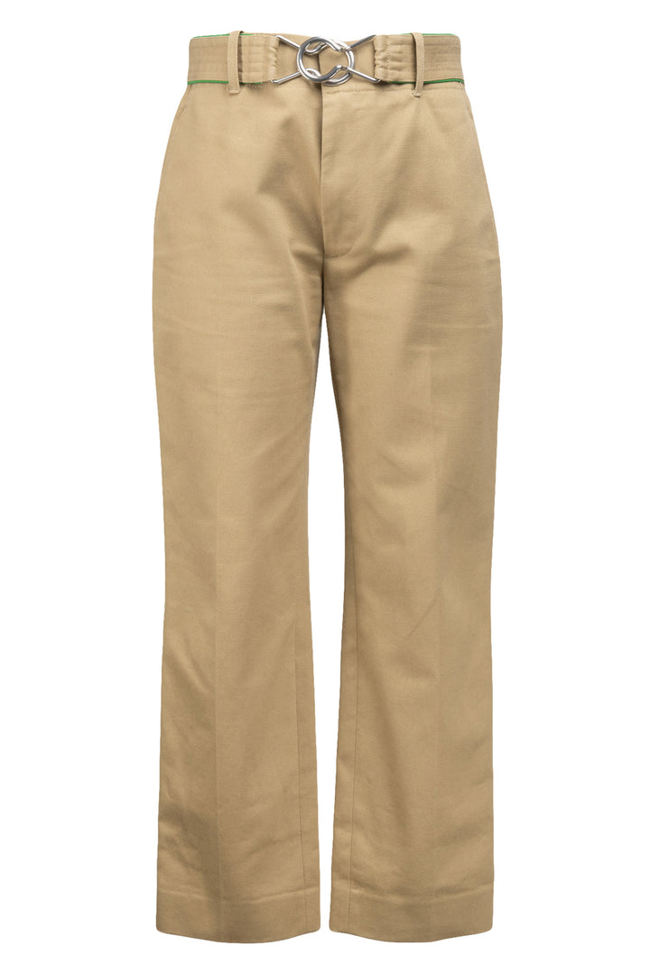 Bottega Veneta Size 2 Cotton Twill Belted Pants