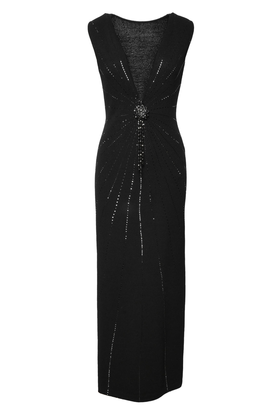 St. John Evening Size 4 Low Back Brooch Embellished Gown