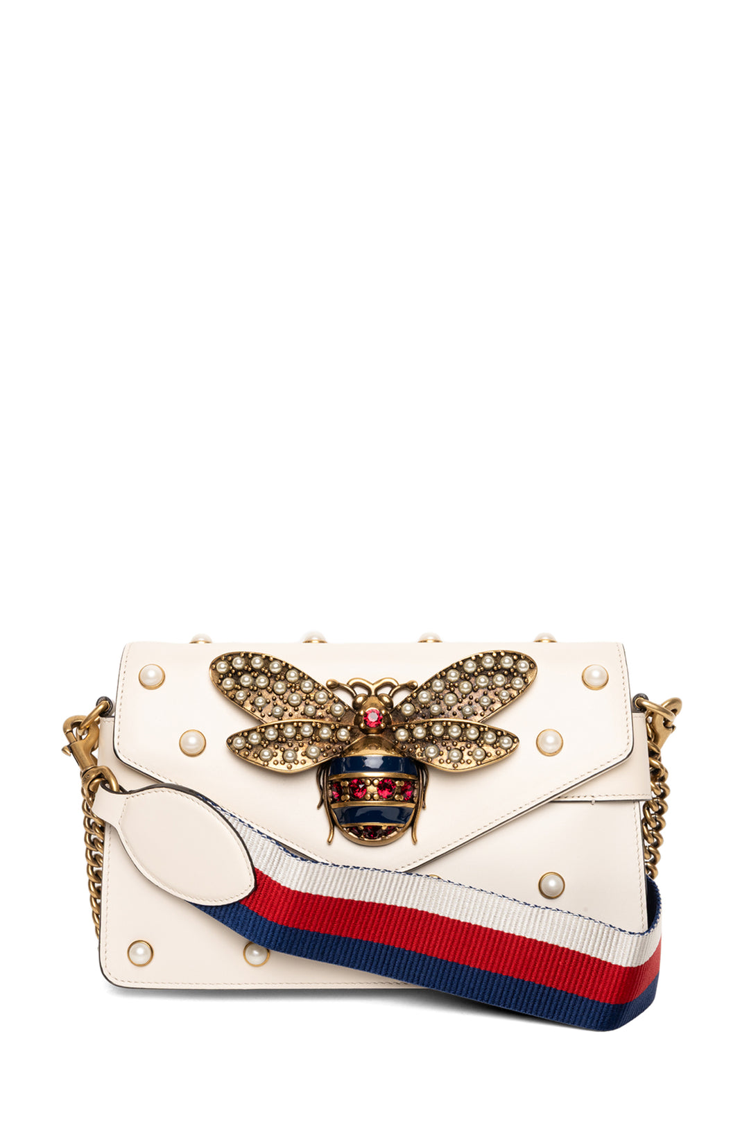 Gucci Faux Pearl Studded Mini Broadway Bee Shoulder Bag