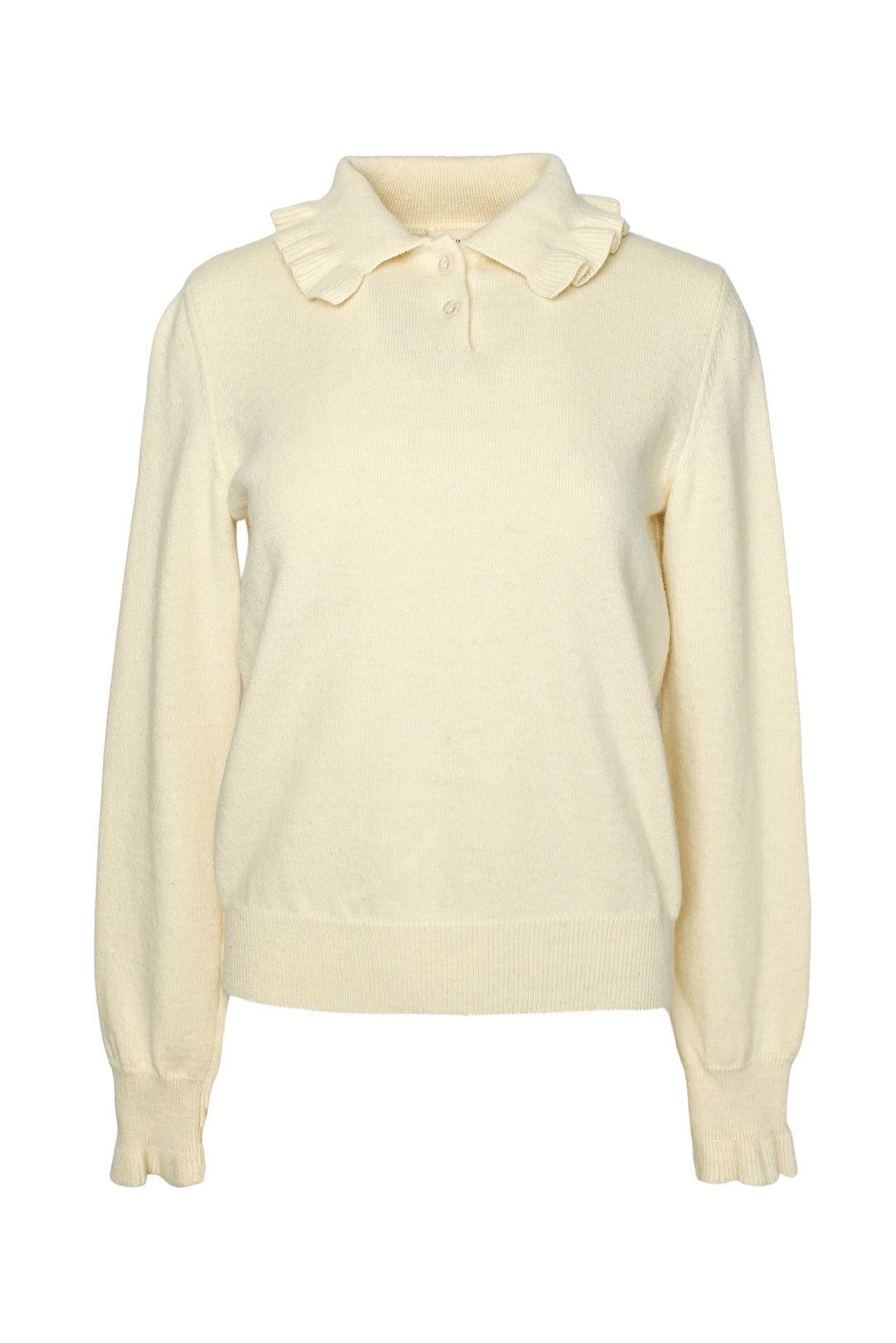 Celine Size M Ruffles Collared Polo Sweater