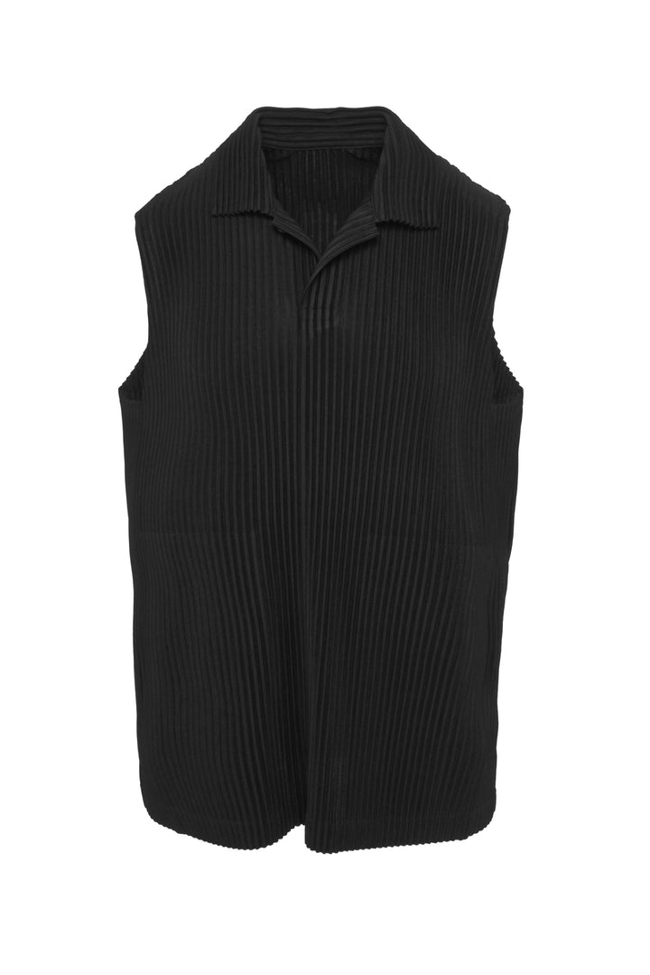 Issey Miyake Size 4 Men's Pleated Collared Tank