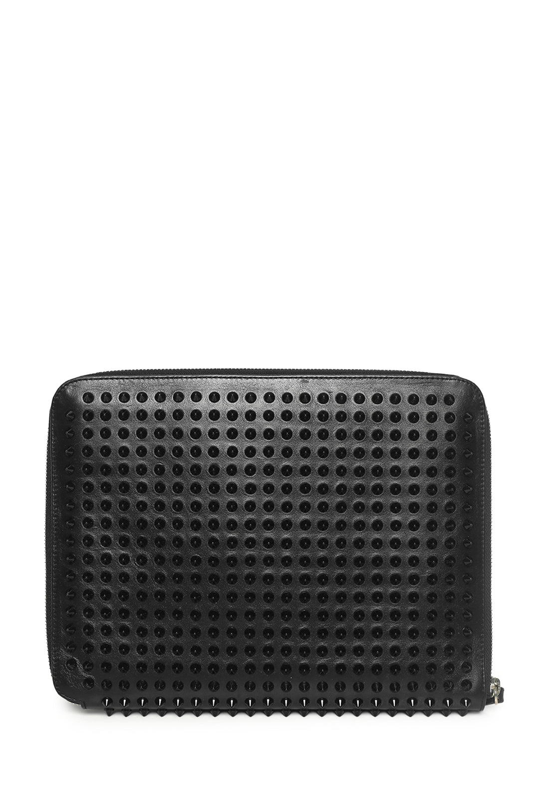 Christian Louboutin Leather Spiked Clutch Wristlet