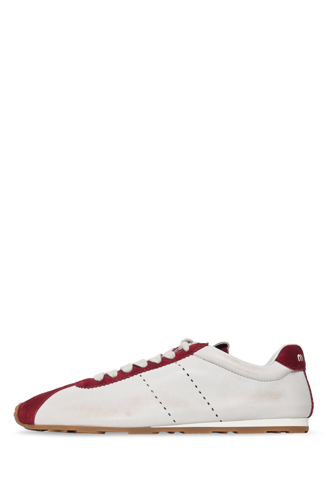 Miu Miu Size 41 Plume Nappa Leather & Suede Sneaker