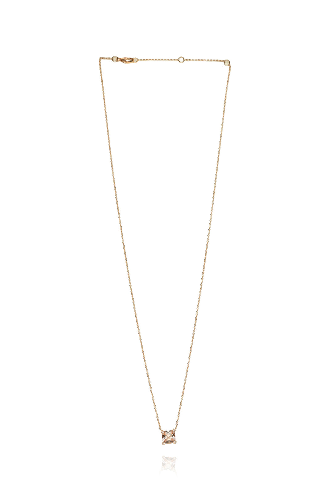 David Yurman 18K Rose Gold Morganite & Diamonds Petite Chatelaine Necklace