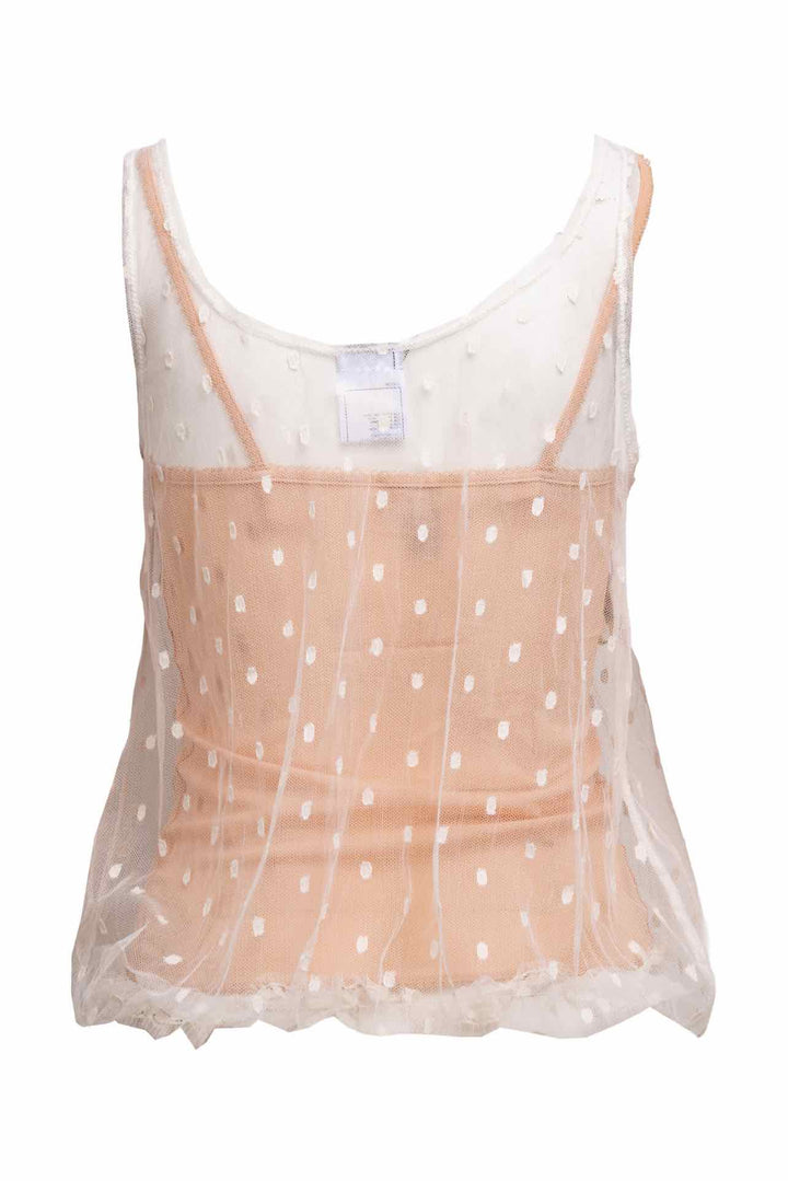 Chanel Size 38 2006 Sheer Embellished Tank Top
