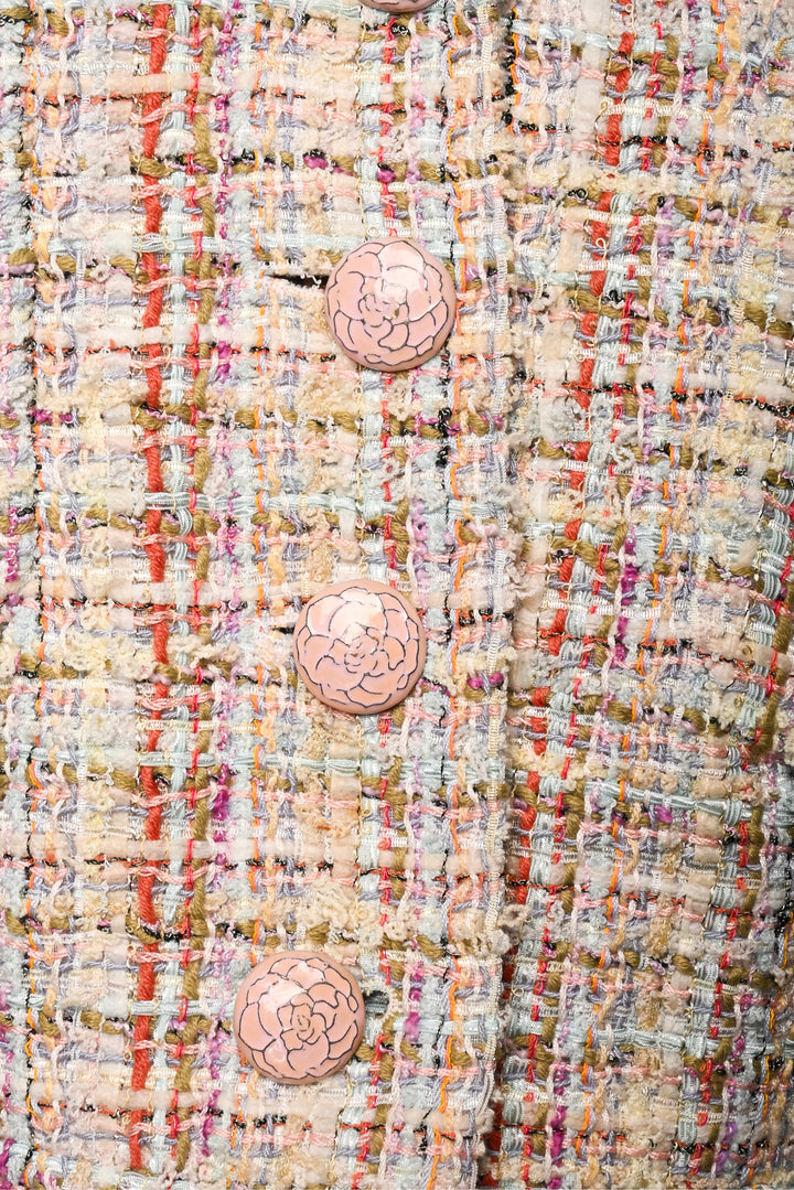 Chanel Size 8 2013 Tweed Fringe Sleeves Jacket